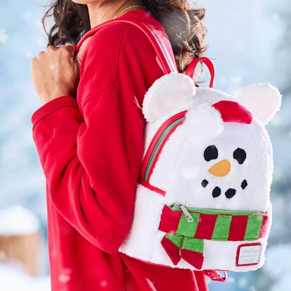 Loungefly Mickey Mouse Snowman Holiday Mini Backpack from Disney Parks NWT
